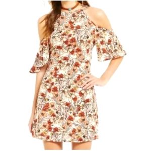 Chelsea & Violet cold shoulder floral print dress